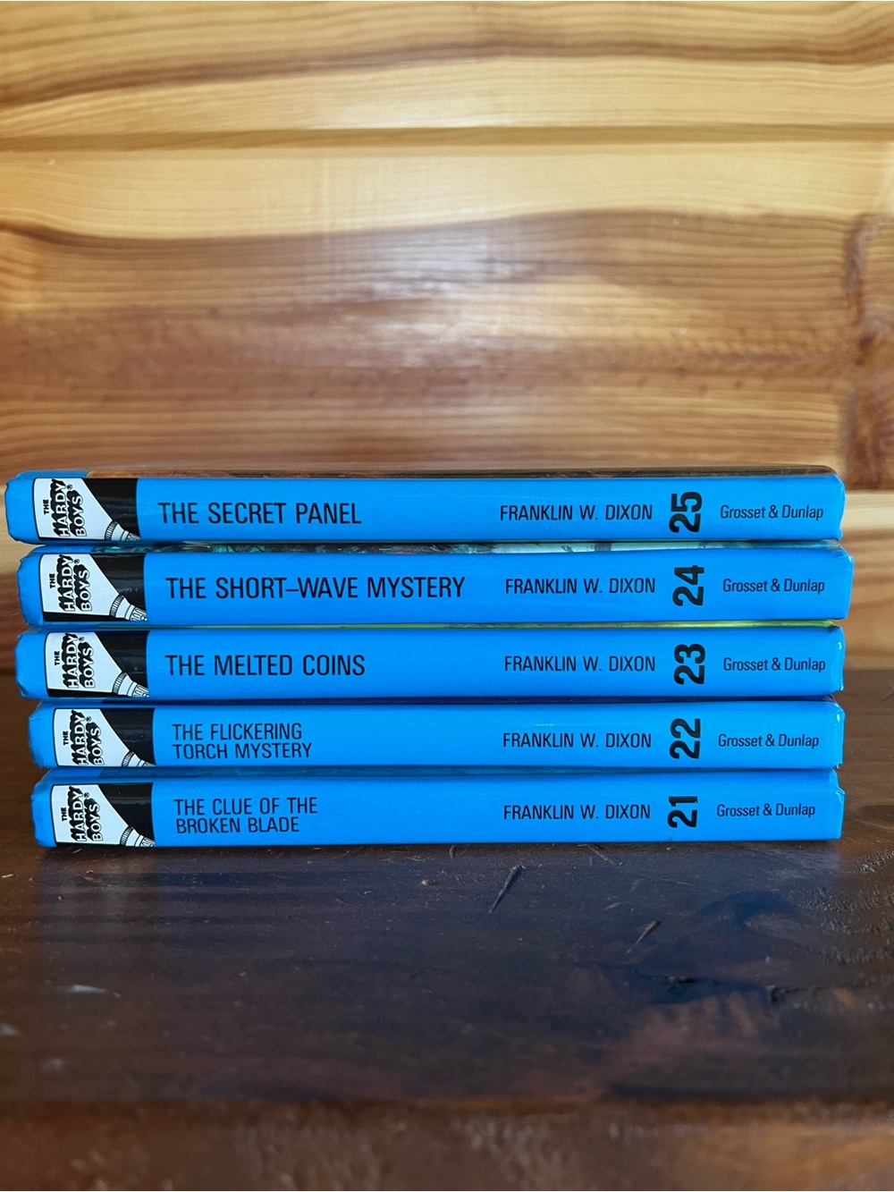 Hardy Boys Vintage Blue Spine Book Set - 5 Volumes (Numbers 21-25)